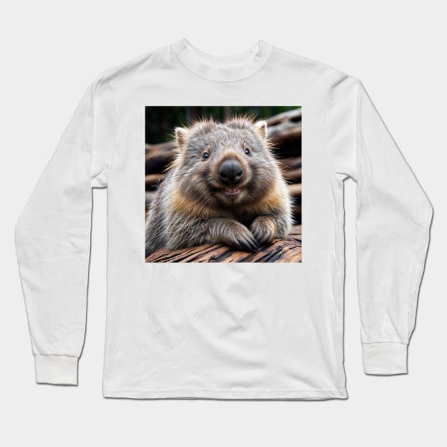 Wombat grins Long Sleeve T-Shirt by J7Simpson